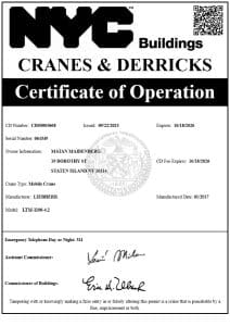 NYC DOB Licenses-Liebherr LTM-1100-4.2-CD5668 License